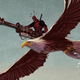 Illustration for article titled Our favorite art of the day: tiny Deadpool flying on an eagle